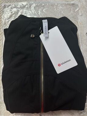 lululemon athletica Black Zip-Up Jacket with Gold Accent